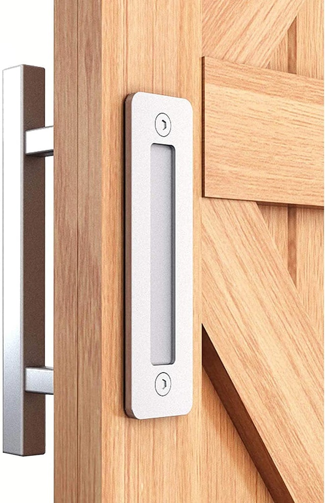 Easelife 12" Stainless Steel Sliding Barn Door Handles and Pulls,Double Sided Hardware Set,Heavy Duty,Brushed Finish,Anti-Rust Anti-Corrosion,Easy Install