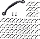 HOME MASTER HARDWARE 4-7/8 Inch Cabinet Pull Handle 50 Pack, Door Pulls for Wooden Kitchen Furniture, Closet, Drawer, Barn Door Hardware, Gate Handles Black Finish with Screws