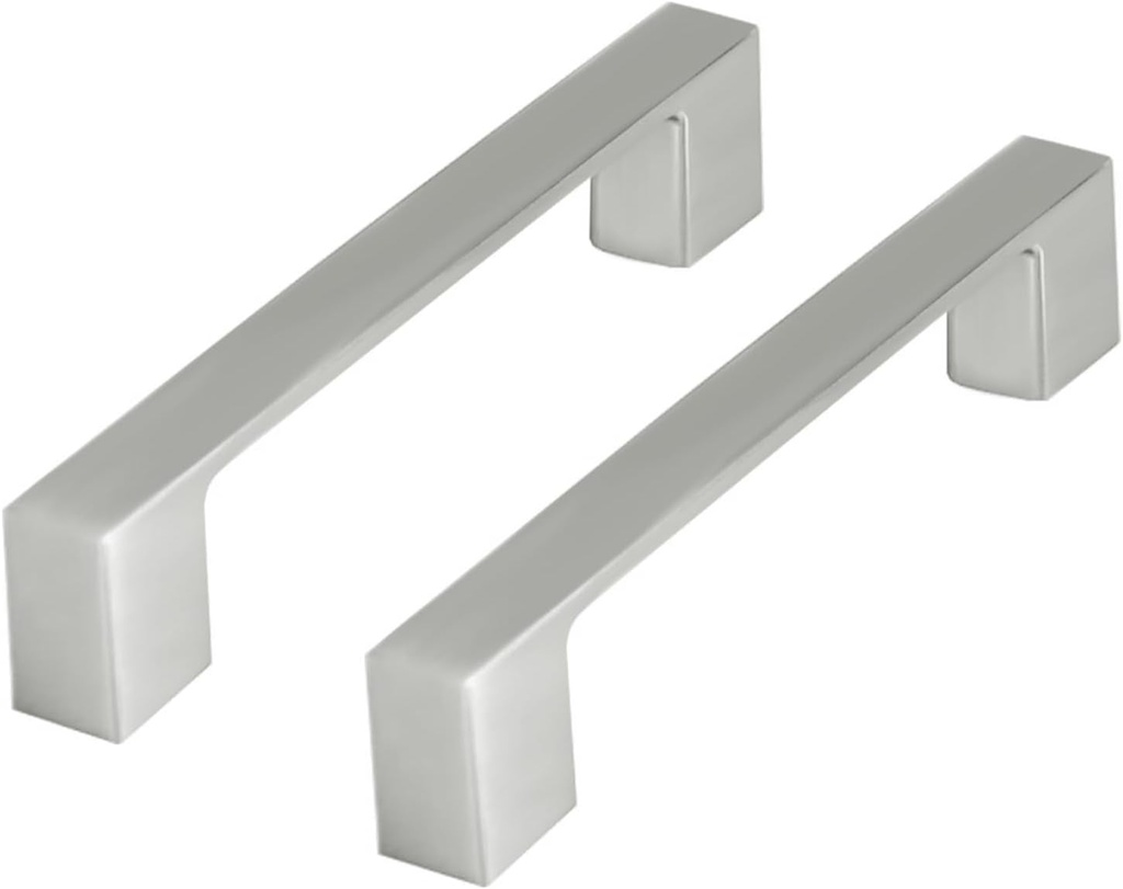 Cabinet Pulls 25 Pack 6.3 Inch Silver Drawer Hardware Square Kitchen Handles Hole Centers Furniture Hardware for Cabinet Handles Cupboard Dresser Bedroom Cabinet Pulls
