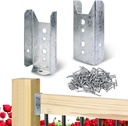 Lukloy 2X4 Brackets for Wood Rail, 20 Pack Fence Brackets Repair Kit Galvanized, Deck Railing Bracket Connectors for 2"×4"(Actually 1.5"X3.5") Wood Post, Includes 140PCS 304 Stainless Steel Screws