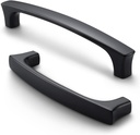 6 Pack Matte Black Cabinet Pulls Solid Kitchen Cabinet Handles 3-3/4 Inch Drawer Pulls for Cabinet Door Pulls High-End Cabinet Hardware Wardrobes Cupboard Handles and Bathroom
