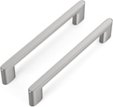 Peaha 6 Pack 5 Inch Silver Cabinet Handles Silver Drawer Pulls Aluminum Cabinet Hardware Square Bar Modern Cabinet Handles for Kitchen Bathroom Cupboard