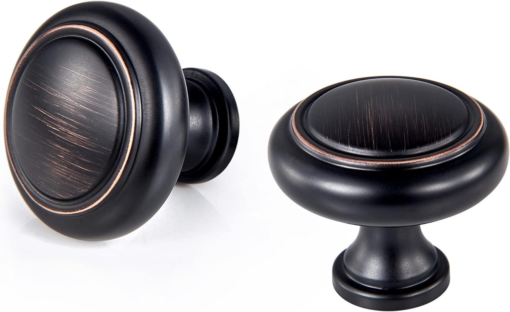 Round Knobs - 20 Pack (1-1/5 Inch), Bronze Hardware for Cabinets, Vintage Knobs for Kitchen Cabinet Handles and Knobs, Bathroom Drawer Knob, Bedroom Wardrobe Pulls