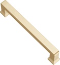 Alzassbg 10 Pack Brushed Gold Cabinet Pulls, 5 Inch(127Mm) Hole Centers Cabinet Handles Kitchen Hardware for Modern Cabinets and Drawer AL3043BG