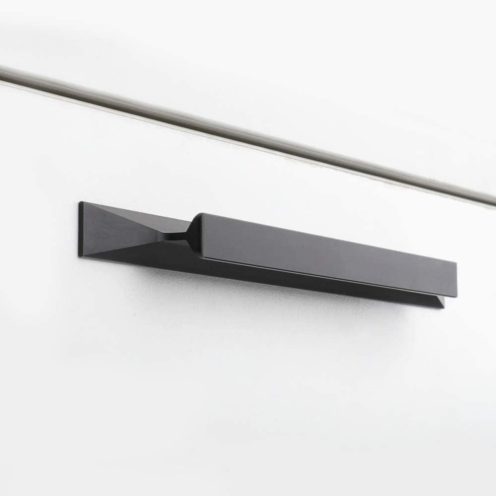 Peaha 10 Pack Black Finger Pulls Edge Pulls for Cabinets Kitchen Cabinet Handles Black 5 Inch Drawer Pulls Black Cabinet Handles