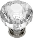 Hickory Hardware Crystal Palace Collection Cabinet Knobs, Kitchen Handles for Cabinets and Drawers and Bathroom Hardware, 1-1/4 Inch Diameter, Crysacrylic with Polished Nickel Finish, 10 Pack