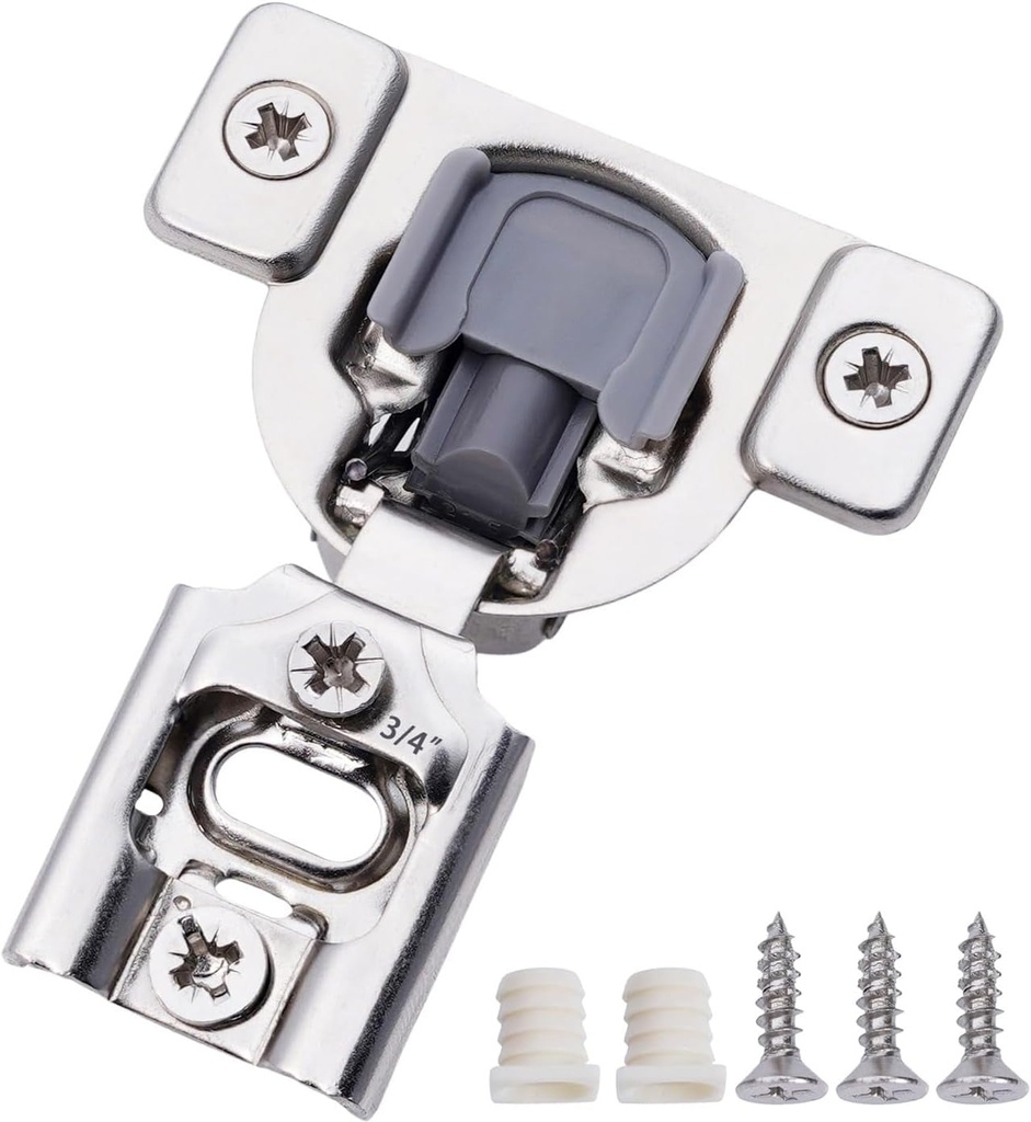 Decobasics Kitchen Cabinet Hinges - 3/4” (Pack of 10) - Soft Close Cupboard Door Hinges - Home Improvement (Cabinet Hardware) - 3 Way Adjustability & Easy Installation