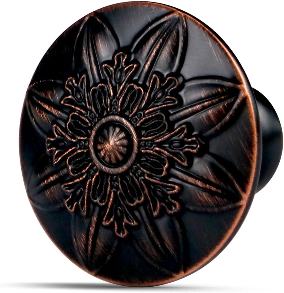 10 Pack Oil Rubbed Bronze Cabinet Hardware Knobs Drawer Knobs,1-2/5" round Bronze Knobs Handles for Kitchen Cabinets and Drawers Antique Bronze Dresser Knobs
