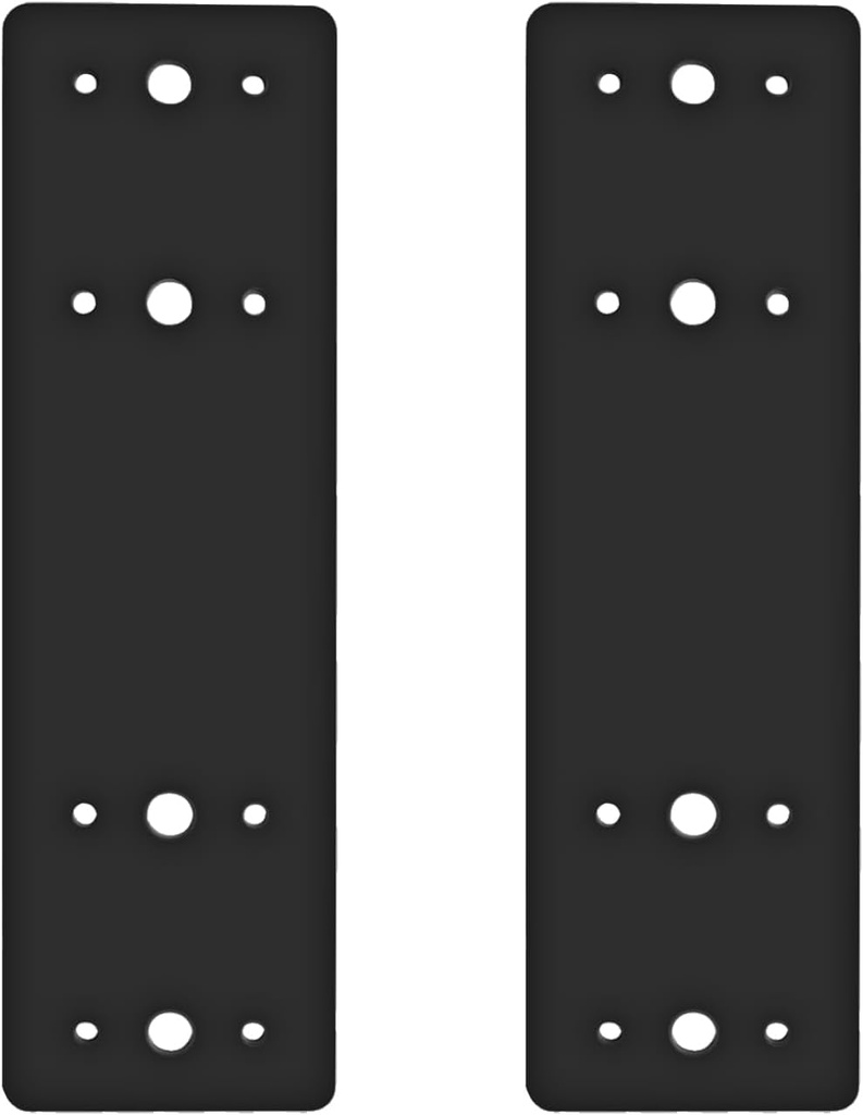 2Pcs 3X10 Straight Steel Flat Mending Plate with Holes, Truss Plate, Reinforcement Metal Mounting Plate, Joining Bracket, I Plate Powder Coated for Framing Pergolas, I-Truss Connections Black