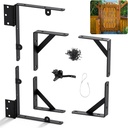 Anti Sag Gate Frame Kit Gate Corner Brace Bracket Heavy Duty No Sag Kit Fence Gate Kit Gate Hardware with Gate Latch for Wooden Fences,Driveway Gates,Shed Doors,Corral Gates,Wood Windows