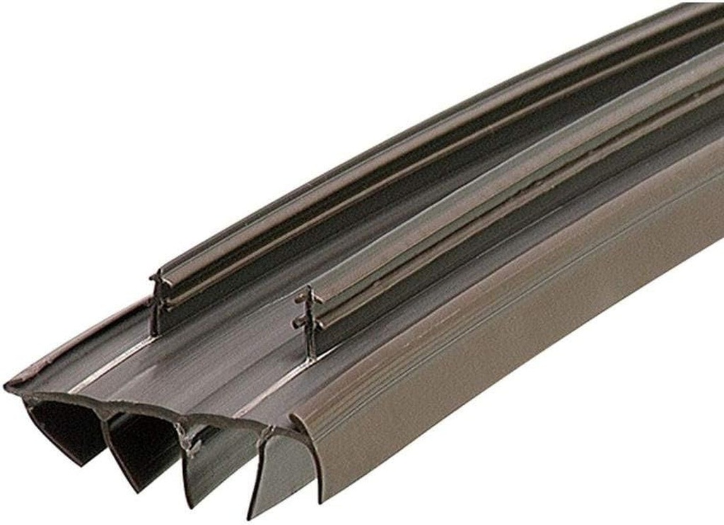 KS Hardware Kerf Style Door Bottom with Vinyl Fins, Brown Pack of 2, 31-3/4 Inch Each
