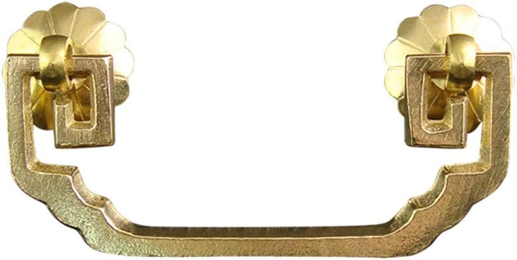 10 Pack Homocentric Squares Bail Cabinet Hardware Handle Pull Antique Jewelry Box Drawer Pull, 2.56 Inch Hole Centers (65Mm), Brass Tone
