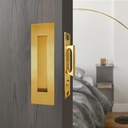 Recessed Finger Flush Pulls with Edge Pull -Sliding Closet Door Handles Hardware Suitable for Pocket Door,Closet Door,Sliding Doors, Barn Door Handle (Gold, 4.72Inch)…