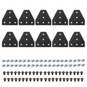 10Pcs 4040 Extrusion T Plate Joining Corner Brackets Connector T Slot Hardware 4040 V Slot Aluminum Extrusion Accessories with T Nuts and Screws for Extruded Aluminum Black