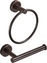 Bronze Toilet Paper Holder Towel Holder,Oil Rubbed Toilet Paper Roll Holder Towel Ring Bathroom Hardware Set,Wall Mounted Rustic Farmhouse Rustproof Stainless Steel Bath Accessories 2PC