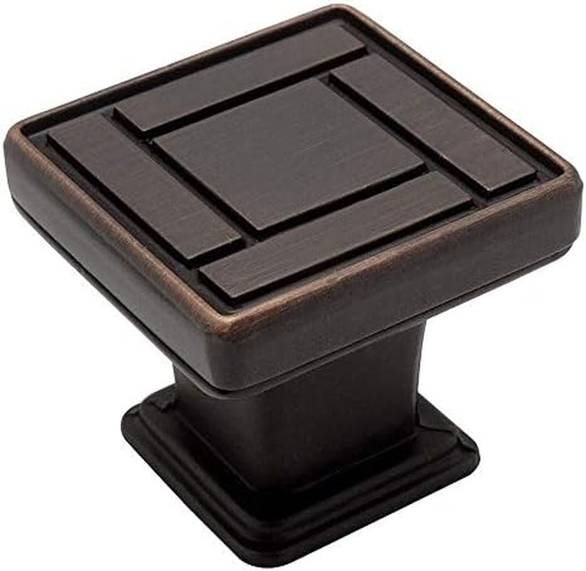 10 Pack - Cosmas 7155ORB Oil Rubbed Bronze Square Cabinet Hardware Knob - 1-1/8 Inch Square