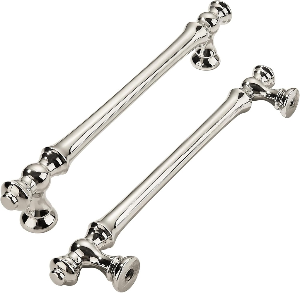 Khtumeware 10 Pack 5 Inch(128Mm) Polished Nickel Cabinet Pulls Drawer Pulls Kitchen Cabinet Hardware Zinc Pulls for Dresser Drawers.