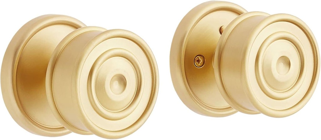 479239 Kennice Solid Brass Privacy Door Knob Set with 2-3/8" Backset
