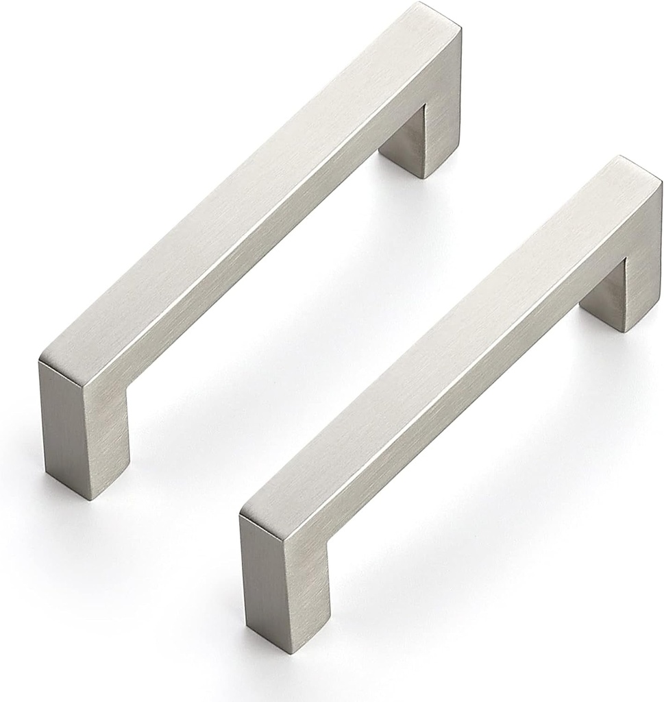 Ravinte 18 Pack 4 Inch Kitchen Square Cabinet Handles Satin Nickel Cabinet Pulls Brushed Nickel Drawer Pulls Kitchen Cabinet Hardware Kitchen Handles for Cabinets Cupboard Handles Drawer Handles
