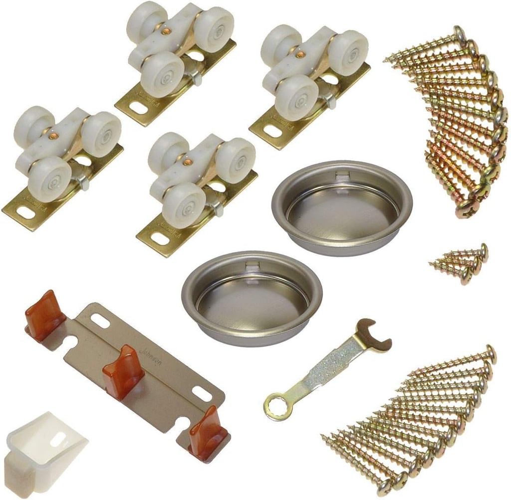 Johnson Hardware 134F Sliding Bypass Door Hardware (48" 2 Door System)