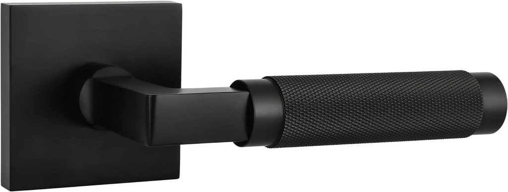 Soho Model Solid Brass Lever Hallway & Closet Passage Door Handle, Matte Black
