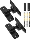 90/180 Degree Barn Door Lock, Small Flip Gate Latches Hardware, Door Security Sliding Door Latch Lock Fo Cabinets, Barn Door, Bathroom, Gardenr Doors (Black-2Pcs)