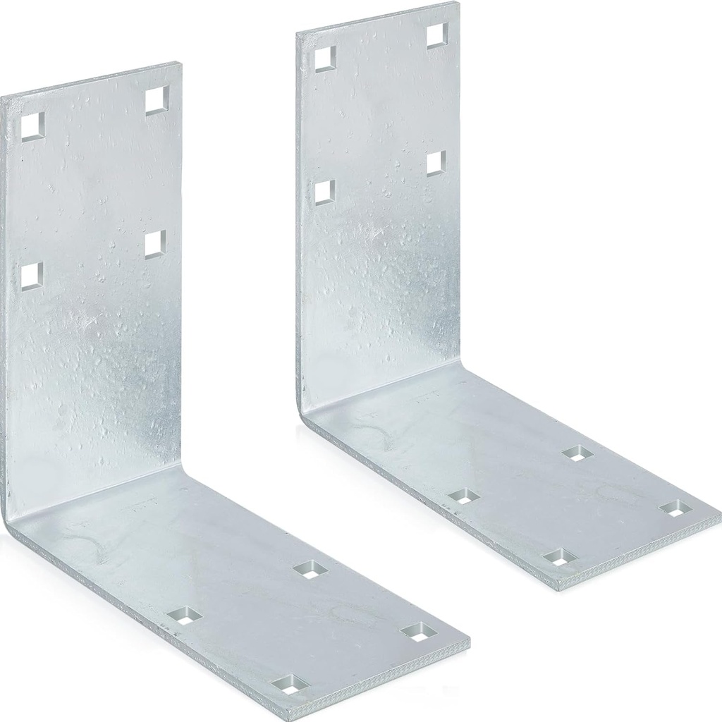 2 Pcs 10.25 X 10.25 X 5 Inch Galvanized outside Corner Steel Metal Dock Corner Plate Boat Dock Hardware L Right Angle Bracket Joint Corner Braces, 9/16" Holes for 1/2" Carriage Bolts