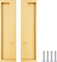 MOROBOR Zinc Alloy Flush Pull Handles, 2Pcs Embedded Sliding Door Handle with Hidden Screws, 7.95'' Modern Simple Door Pull Handle for Sliding Barn Drawer Cupboard Wardrobe/Matte Gold