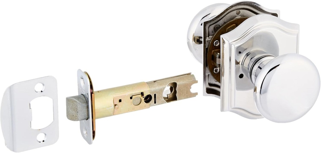 Baldwin PVROUTAR260 Reserve Privacy round with Traditional Arch Rose in Bright Chrome Finish