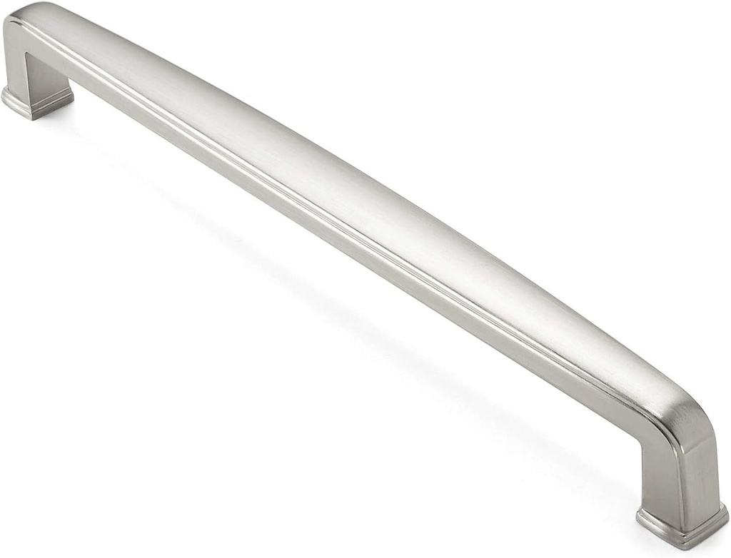 10 Pack Solid Kitchen Cabinet Handles (7-1/2" Hole Centers) - Drawer/Door Hardware - Style T765 - Satin Nickel