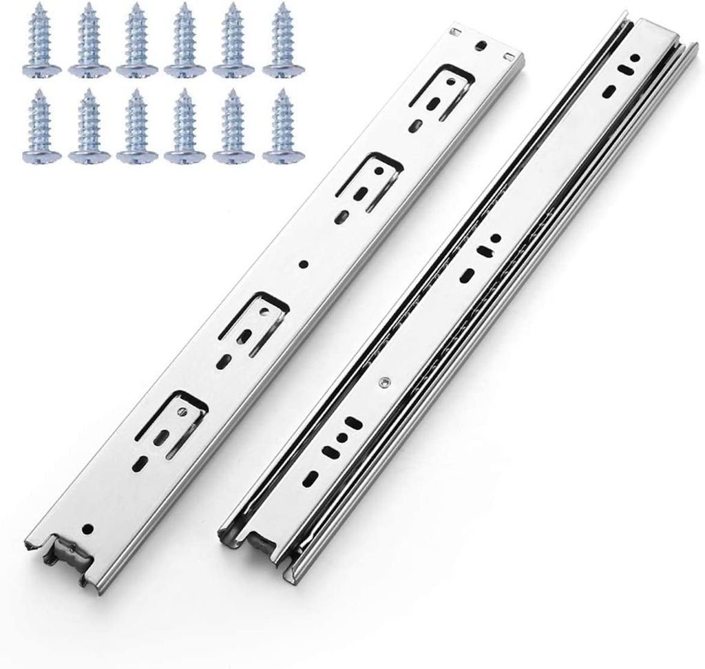 5 Pairs of 10 Inch Full Extension Drawer Slides Mount Ball Bearing Sliding