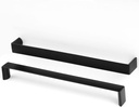 8-4/5 Inch Screw Spacing, Matte Black Wide Flat Modern Pulls, Kitchen Cabinet Handles, Pack of 6 | Solid Furniture Hardware for Cupboard Door Bedroom Dresser Drawer Bathroom Vanity 1648