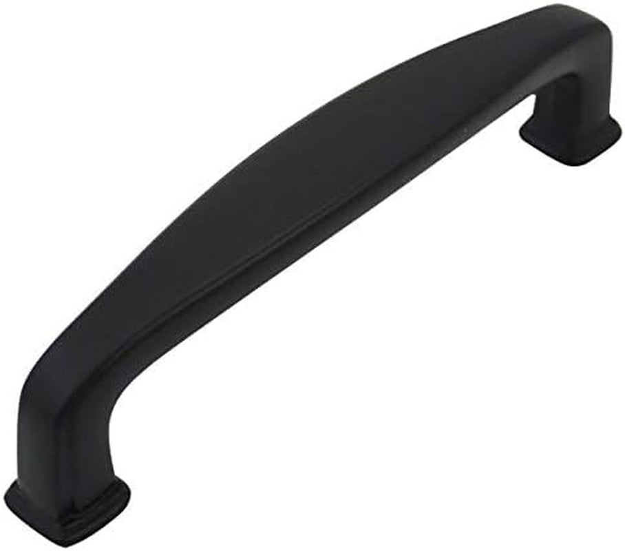 Cosmas 10 Pack 4390FB Flat Black Modern Cabinet Hardware Handle Pull - 3-1/2" Inch (89Mm) Hole Centers