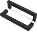 Matte Black Kitchen Pulls Bathroom Cabinet Drawer Closet Flat Square Bar Pulls, LSJ12BK128,5 Inch Black Pulls 45 Pack, Modern Goldenwarm Cabinet Drawer Pulls Hardware