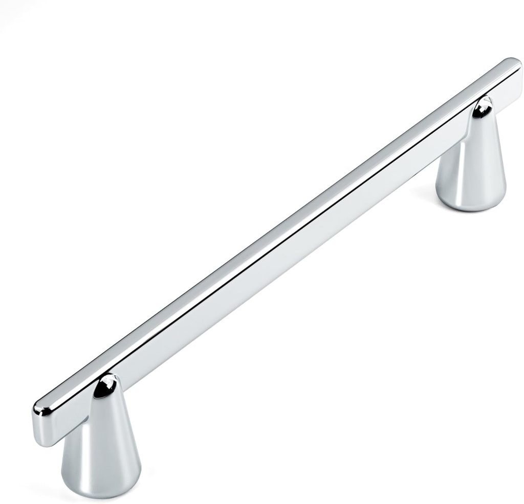 HESTIA HARDWARE 10 Pack | Polished Chrome Cabinet Pulls Kitchen Cabinet Hardware Handles Modern Pull Drawer Pull 5 Inch Hole Center 128Mm (Z19.10.P)