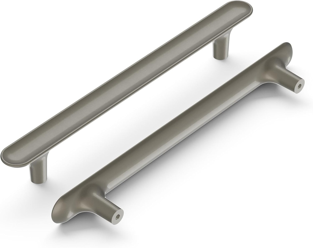 Hickory Hardware 5 Pack Solid Core Kitchen Cabinet Pulls, Luxury Cabinet Handles, Hardware for Doors & Dresser Drawers, 6-5/16 Inch (160Mm) Hole Center, Satin Nickel, Maven Collection