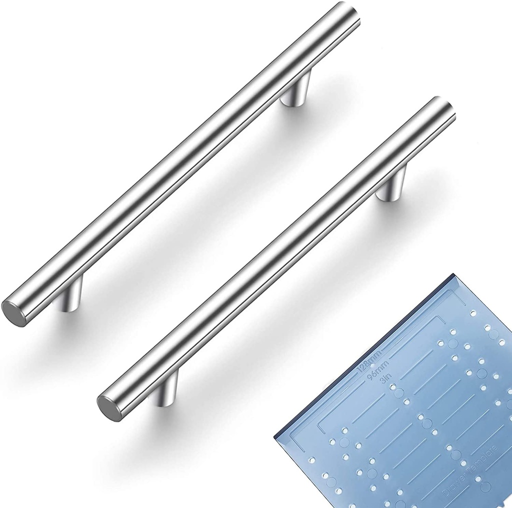 Ravinte 30 Pack | 7.38'' Cabinet Pulls Brushed Nickel Stainless Steel Kitchen Drawer Pulls Cabinet Handles 7-3/8”Length, 5” Hole Center with Mounting Template