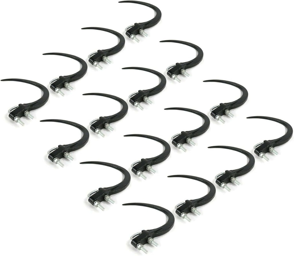 The ROP Shop | (Pack of 16) 9" Hay/Straw Grapple Hooks with Hardware for Accumulator Durable