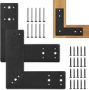 4Pcs L Shape Flat Bracket, 10" X 10" Heavy Duty Mending Plate, Corner Bracket, L Right Angle Brackets, Repair Joining Fixing Brace with 2 Sets of Screws