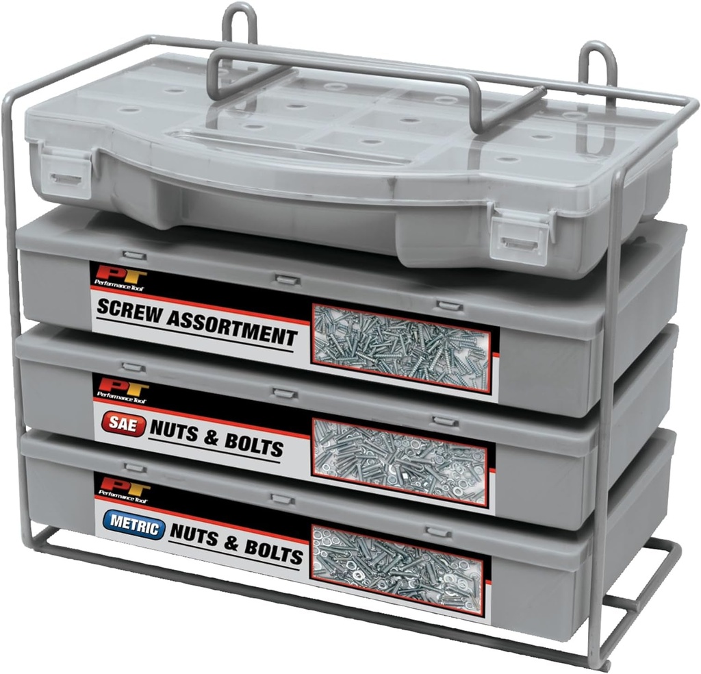Performance Tool W5226 Sea/Metric Nut and Bolt Assortment with Case, 1,200 Pieces