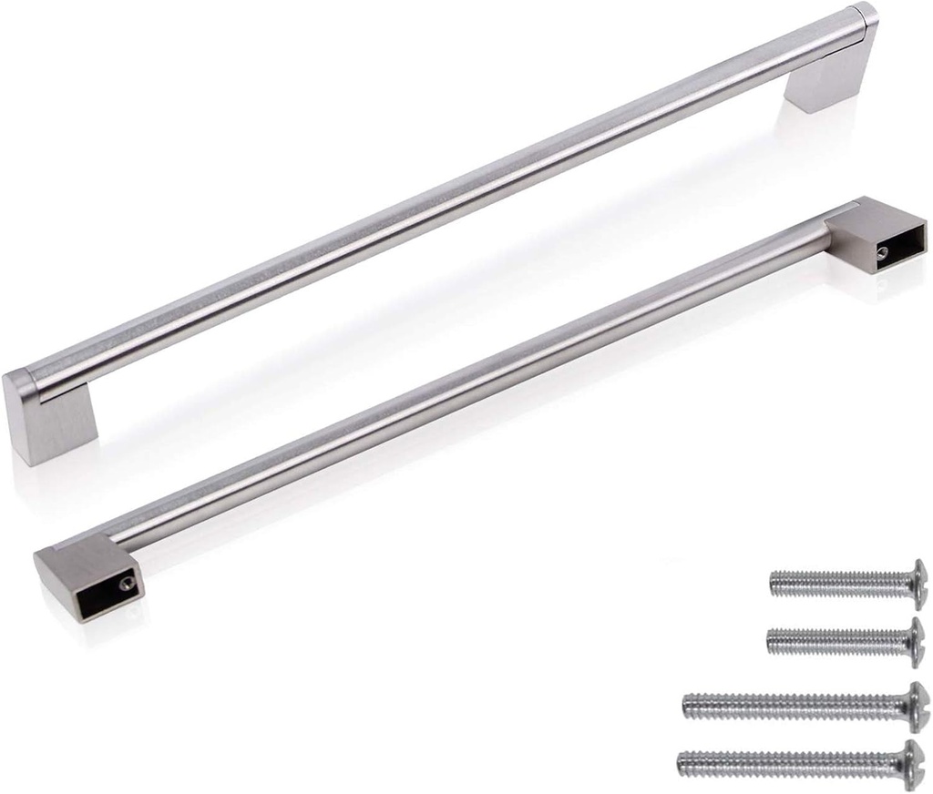 Stainless Steel Drawer Dresser Pulls and Handles-12-4/5Inch Hole to Hole, 14Mm Diameter Boss Bar Modern Cabinet Handles, Brushed Nickel Finish Dresser Pulls 30 Pack