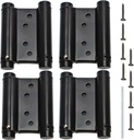 3" Double Action Spring Hinges, Self Closing Door Hinges for Saloon Cafe Pub Swinging Doors, 201 Stainless Steel, Including Pins and Screws, 4-Pack