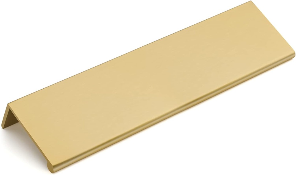 Goldenwarm 15 Pack Finger Edge Pulls for Cabinet Gold Finger Pulls Champagne Gold Cabinet Handles Modern Hidden Tab Pulls Gold Kitchen Cabinet Hardware, Back Mount, 5In Hole Centers