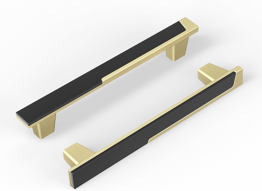 Haliwu 10 Pack Black and Gold Cabient Handles 2 Tone Cabinet Hardware Black and Brushed Gold Cabinet Pulls 5 Inch Dresser Handles Drawer Pulls Kitchen Cabinet Handles Zinc Alloy