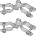 [Pack of 2] 1-5/8" X 1-5/8" Chain Link Fence Gate Post Hinge Kit, Galvanized Steel Heavy Duty Gate Hinges, Include 2 PCS Female Gate Frame Hinge, 2 PCS Male Gate Post Hinge, Bolts & Nuts Included