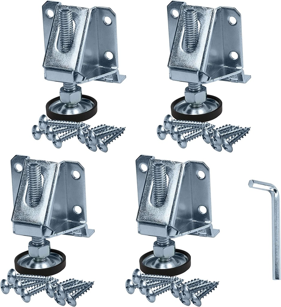 Rok Hardware 4 Pack Heavy Duty 8000 Lbs Capacity Adjustable Furniture Leg Levelers
