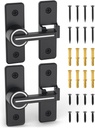 Barn Door Lock, Gate Latches Flip Latch Safety Door Bolt Latch Lock, 3.8Mm Heavy Duty Zinc Alloy Door Latch for Sliding Swing Open Door, Shed, Garage, Yard, Bathroom (Luminous Black-2 Pack)