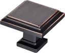 Square Knobs - 10 Pack / 1.3 Inch, Oil Rubbed Bronze Cabinet Pulls Vintage for Furniture Knobs, Kitchen Knobs, Farmhouse Knobs and Drawer Pulls, Bathroom Vanity Hardware