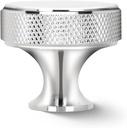 10 Pack Knurled Kitchen Cabinet Knobs round Dresser Knob Modern Drawer Hardware Cupboard Handles Furniture Knobs for Bathroom Single Hole Knobs for Wardrobe Polished Chrome CKPC000K10