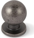 Khtumeware 10 Pack 1 Inch (25Mm) Diameter round Solid Vintage Antique Pewter Finish Kitchen Cabinet Knob.